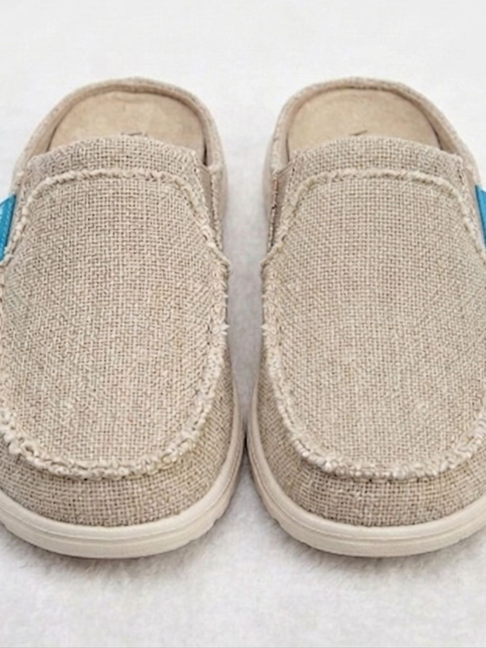 Walkhero Canvas Orthotic Slip-On Loafer Slippers Beige Size 9